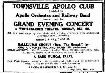 Apollo Club Concert advert TDB Wed 27 Nov 1929
