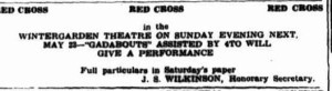 Red Cross benefit Concert advert May 1943 (Townsville Daily Bulletin Thurs 20 May 1943)