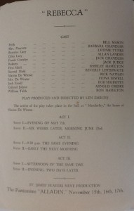St James Players "Rebecca" programme page 3 1956