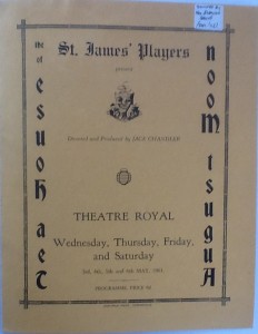 St James Players "Tea House Of The August Moon" programme 1961