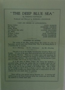 St James Players "The Deep Blue Sea" programme page 3 1962