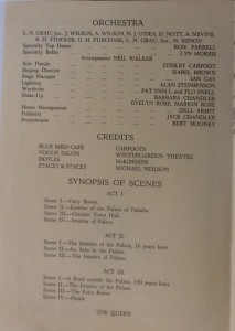 St James Players "The Sleeping Beauty" programme page 2 1955
