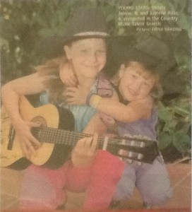 Jolene,9 & Justene Ross, 4, from Mareeba, competed in the Country Music Talent Search October 2014. (Townsville Bulletin 20 Oct 2014)
